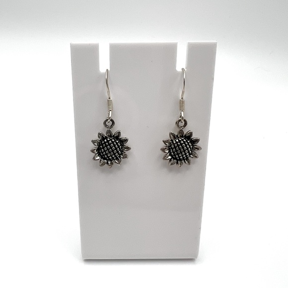 .925 Sterling Silver Sunflower Earrings - Picture 8 of 14